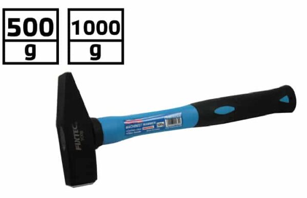 Fixtec Machinist Hammer,1000g, Fiber Glass Handle