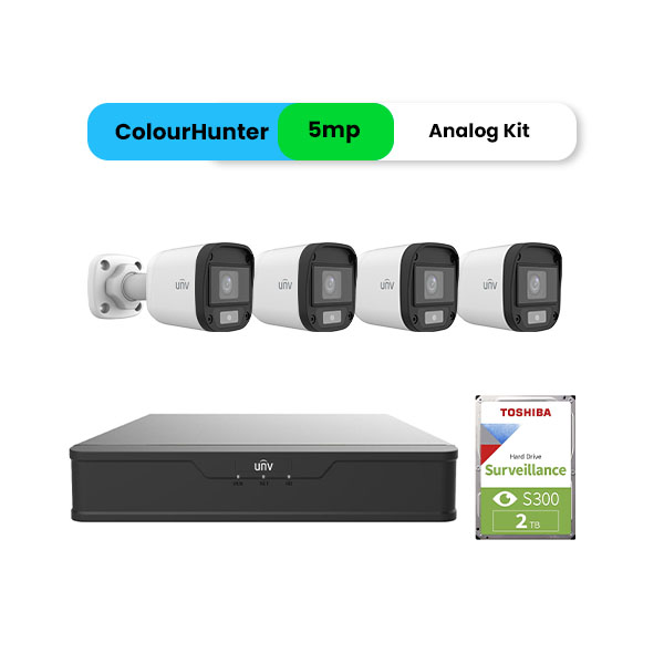 UNV AHD 5MP Kit Color Night 4 Cameras 6 Channel