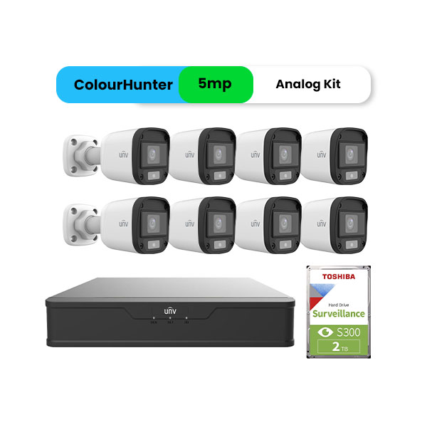 UNV AHD 5MP Kit 20M Color Night 8 Cameras 12 Channel
