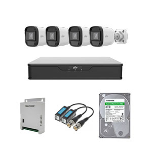 UNV Kit 4Ch with 4x 2MP Color Night 4 Cameras + 4ch XVR