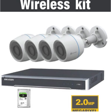 EZVIZ Outdoor Wifi  Kit 2MP C3TN Cameras x4 With 8ch NVR & 1TB HDD