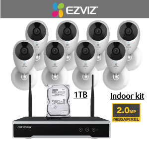 EZVIZ Indoor Wifi Kit 2MP C2C Cameras x8 With 8ch NVR & 1TB HDD